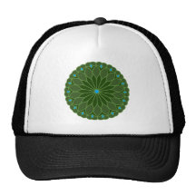 Mandala-inspirierte Jäger-Grün-Blume Truckermützen