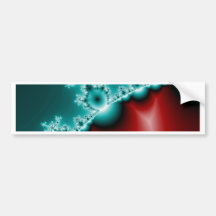 Mandelbrot rotes blaues Fraktal Autoaufkleber