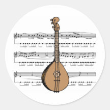 Mandolinen-T-Shirts und Geschenke Runde Aufkleber