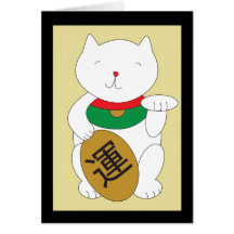 Maneki Neko Glück und Glück Karte