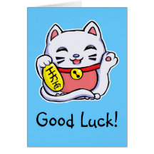 Maneki Neko glückliche Katzenschablone Grußkarte