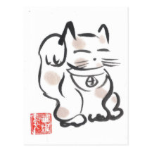 Maneki Neko Postkarte