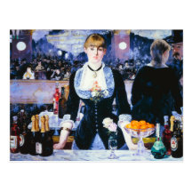 Manet Bar an der Folies Bergere Postkarte