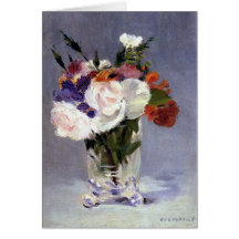 Manet Blumen in einer Kristallvasen-Karte