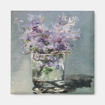 Manet Fliedern in einem Glasimpressionismus-Magnet