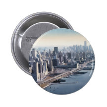 "Manhattan-Erinnerungens-" New Yorkwatercolor-Kuns Anstecknadelbuttons