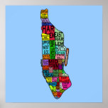 Manhattan-Nachbarschafts-Karte Plakate