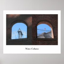 Manhatten u. Brooklyn-Brücken Plakat