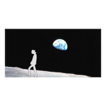 Mann auf dem Mond Photogrußkarten