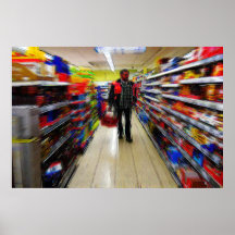 Mann-Einkaufen Posterdruck