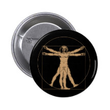 Mann-Knopf Da Vincis Vitruvian Anstecknadelbutton