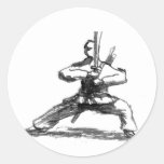 Mann mit Klinge Runde Sticker