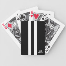 Mann-mit Monogramm Schwarzweiss-Spielkarten