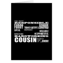 Männliche Cousin-bester bestster Cousin 4 er Quali Grußkarte