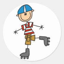 Männliche Inline-Skaten-T-Shirts und Geschenke Runder Sticker
