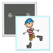 Männliche Inline-Skaten-T-Shirts und Geschenke Button