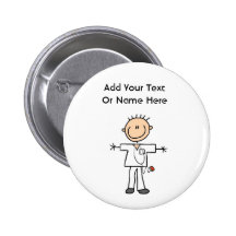 Männliche Strichmännchen-Krankenschwester-T-Shirts Anstecknadelbutton