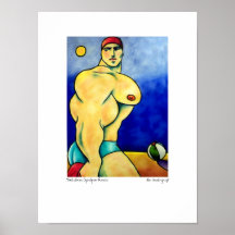 Männliche Swim-Kappen-Aqua-Stämme durch Lee Vander Posterdruck
