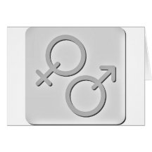 Männliche u. weibliche Geschlechts-Symbole Grußkarte