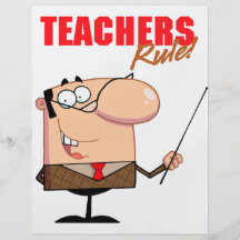 männlicher Lehrercharakter der Lehrerregel Flyerbedruckung