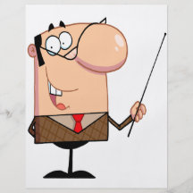 männlicher Lehrercharakter des Cartoon Flyerdesign