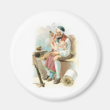 Mantel-alter Mann mit Kind Magnete