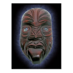 Maori- geschnitzte Maske - Postkarte