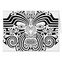 Maori- Tätowierung - Schwarzweiss Karten