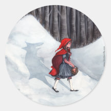 Märchen-Fantasie-Kunst-Aufkleber - Wolf innen