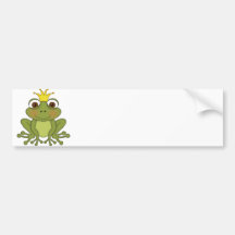 Märchen-Frosch-Prinz mit Krone Autoaufkleber