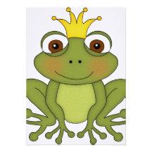 Märchen-Frosch-Prinz mit Krone Individuelle Einladung