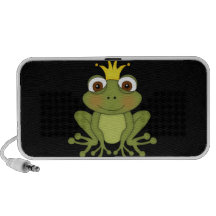 Märchen-Frosch-Prinz mit Krone Notebook Lautsprecher