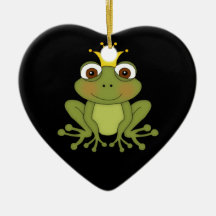 Märchen-Frosch-Prinz mit Krone Weihnachtsbaum Ornament