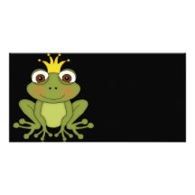Märchen-Frosch-Prinz mit Krone Photo Karte