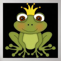 Märchen-Frosch-Prinz mit Krone Posterdruck
