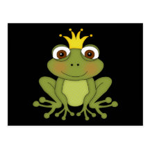 Märchen-Frosch-Prinz mit Krone Postkarten