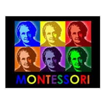 Maria Montessori-Pop-Art-Postkarte