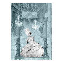 Marie Antoinette Blau Ereignis-Einladungen