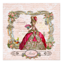 Marie Antoinette Pink u. Paris Individuelle Einladungskarten