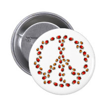Marienkäfer-Friedensknopf Anstecknadelbutton
