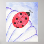Marienkäfer-Gänseblümchen-Kunst-Plakat-Druck