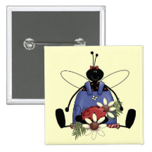 Marienkäfer-Garten-T-Shirts und Geschenke Anstecknadelbutton