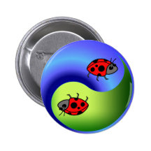 Marienkäfer Yin Yang Anstecknadelbuttons