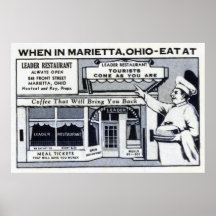 Marietta Ohio Vintage Restaurant-Anzeige Posterdrucke