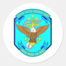 Marine-7. Flotten-Emblem Runde Sticker