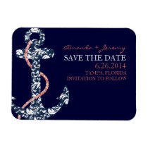 Marine-und Korallen-Anker-Strand Save the Date magnete