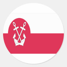 Marinefahne der Fluss-Flotte Iirp Polen, Polen Runde Sticker