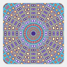 Marokkanisches Mosaik-Kaleidoskop Quadratsticker