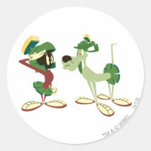 Marvin der Marsmensch und das K-9 2 Runder Sticker