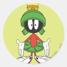 Marvin der Marsmensch verwirrt Runder Sticker